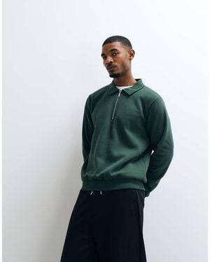 ASOS Long Sleeve Zip Polo - Green