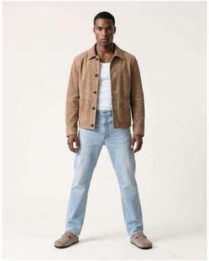 Harry Brown Theo Suede Shacket - Blue