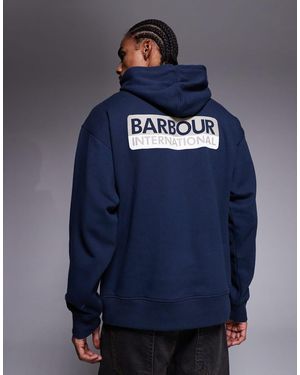 Barbour Sudadera Extragrande Con Capucha Y Logo Estampado En La Espalda Wendell De - Azul