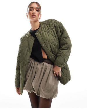 Pieces Quilted Lightweight Jacket - Green