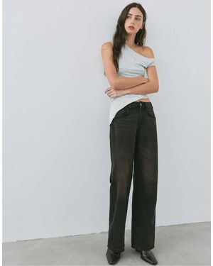 Pull&Bear Petite Low-rise Straight Leg Jeans - Grey