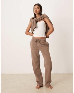 Gina Tricot Loose Fit Straight Leg Joggers - Natural