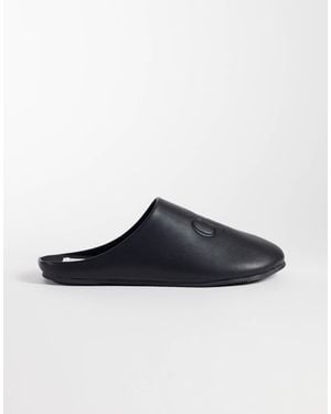 Calvin Klein Mule Slippers With Bold Logo - Black