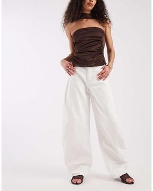 Tommy Hilfiger Ella Mid Rise Barrel Leg Jeans - White