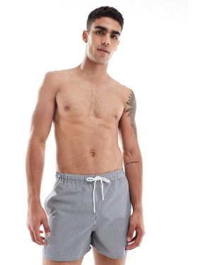 Pull&Bear – badeshorts aus seersucker - Weiß