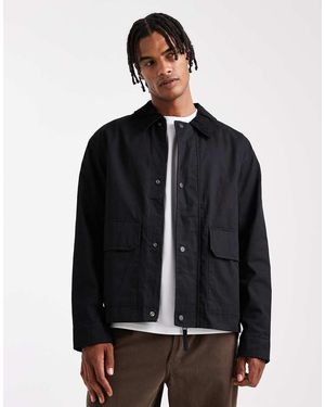 Jack & Jones Giacca Da Lavoro Con Colletto A Coste - Nero