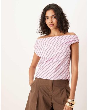 ASOS Modal Drape Off Shoulder Top - Red