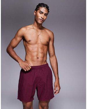 ASOS Pantaloncini Da Bagno Taglio Medio Bordeaux - Viola