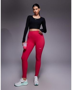 Nike Leggings Rosas De Talle Alto Con Parte Delantera Sin Costuras Dri-Fit De Nike One Training