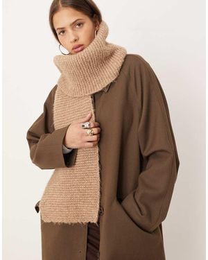 ASOS Wool Mix Knit Scarf - Brown