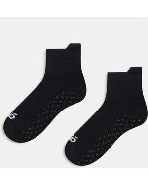 4505 2 Pack Pilates Grip Ankle Sock - Black