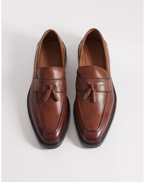 ASOS – leder-loafer - Braun