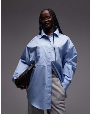 & Other Stories Oversized Cotton Shirt - Blue
