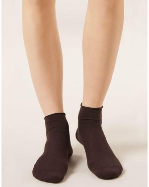 Calzedonia Cotton Bandless Short Socks - Brown