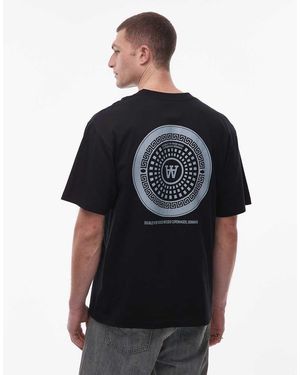 DOUBLE A by WOOD WOOD Liam Logo T-shirt - Black