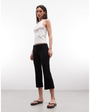 Collusion Leggings Capri Negros Acampanados De - Blanco