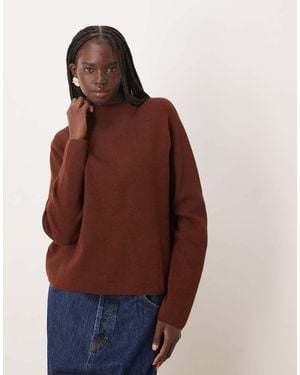 Mango Hoogsluitende Trui - Bruin