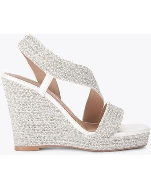Carvela Kurt Geiger Gala Wedge Jewel 110 Heeled Sandals - White