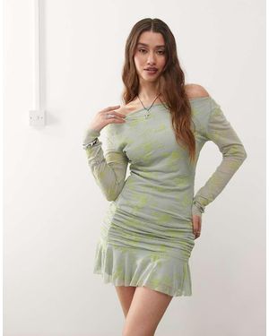 Collusion Soft Slinky Long Sleeve Dress - Green