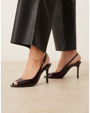 Mango Zapatos Destalonados Con Puntera Abierta De - Negro