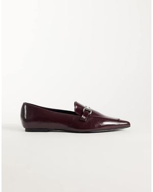 ASOS Lyric Ballerine A Punta Con Dettaglio Morsetto Bordeaux - Rosso