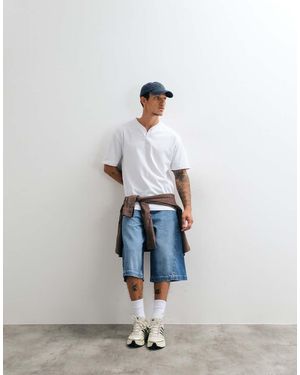 ASOS Longer Length Denim Jorts - White