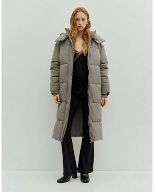 Pull&Bear – lange pufferjacke - Grau