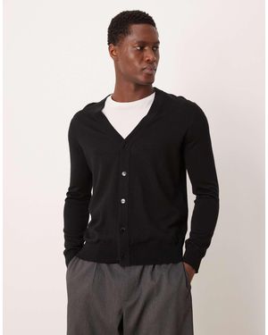 Mango – leichte strickjacke aus 100% wolle - Schwarz