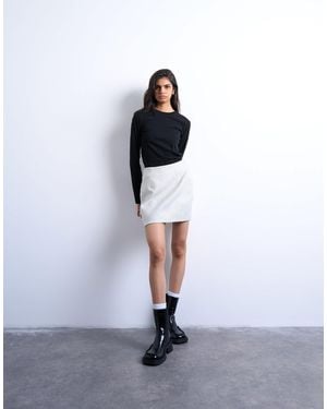 TOPSHOP A Line Mini Skirt - White