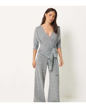 PixieGirl Petite Soft Touch Wide Leg Trousers - Grey
