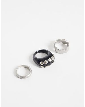 ASOS Confezione Da 3 Anelli - Bianco