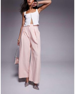 River Island Wide Leg Pleated Trouser - Purple