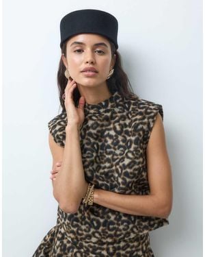 ASOS Co-Ord Top Accollato Con Stampa Animalier Effetto Spazzolato - Marrone