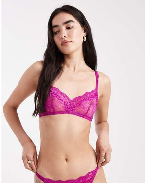 DORINA Bralette Fucsia Sin Relleno De Encaje Origins De -Rosa