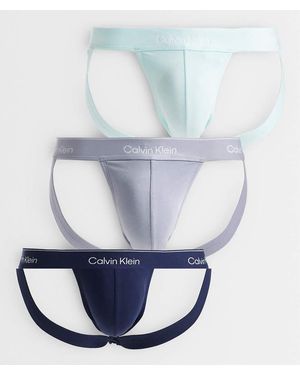 Calvin Klein Icon Cotton Stretch 3 Pack Jockstraps - Blue