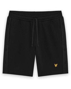 Lyle & Scott Mid Bottoms Jacquard Tape Shorts - Black
