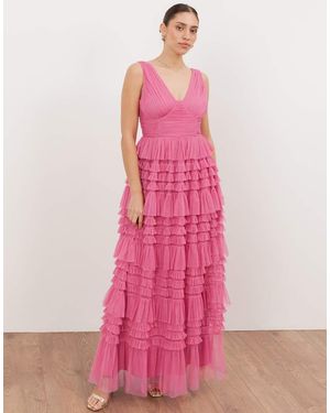 ANAYA Sleeveless Tiered Maxi Dress - Pink