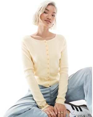 ASOS Gilet côtelé ajusté - babeurre - Blanc