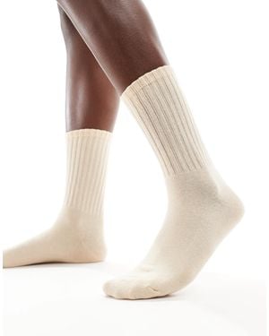 SUI AVA Magda Pointelle Ankle Socks - Natural