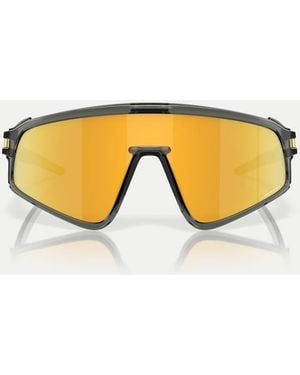 Oakley Latch Panel Shield Sunglasses With Mirrored Lens - Grey
