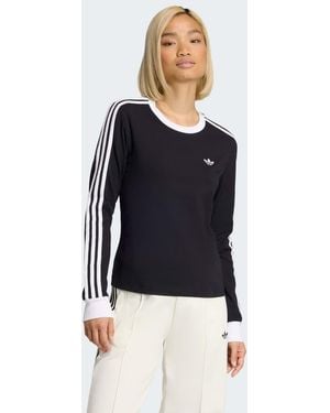 adidas Originals 3 Stripes Long Sleeve (slim) T-shirt - Blue
