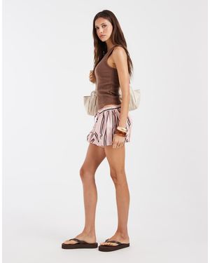 ASOS Bubble Hem Shorts - Natural