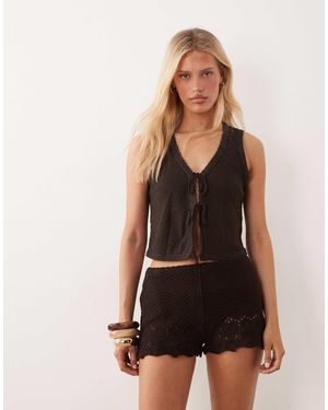Mango Mashi Knitted Micro Short Co-Ord - Black
