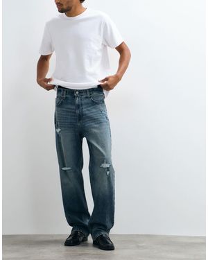 Hollister Super baggy Fit Jeans With Distress Detail - Blue