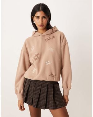 Abercrombie & Fitch Graphic Hoodie - Natural