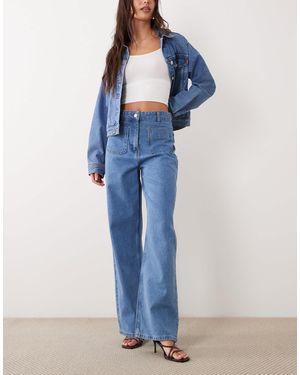 ASOS Patch Pocket Straight Leg Jean - Blue