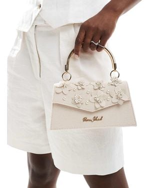 River Island Crossbody Satchel Met 3d-bloemen - Wit
