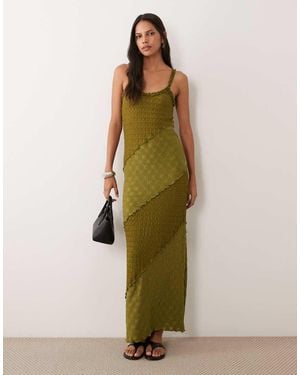 Miss Selfridge Textured Cami Maxi Dress - Green