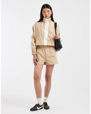 ASOS Funnel Neck Windbreaker Jacket - Natural