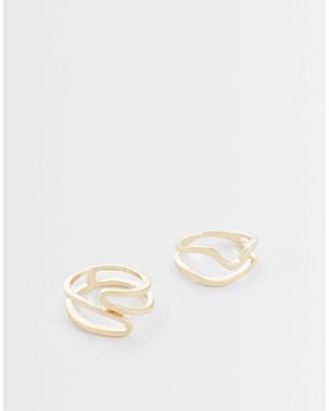 ASOS – 2er-pack farbene ringe mit welligem draht-design - Natur